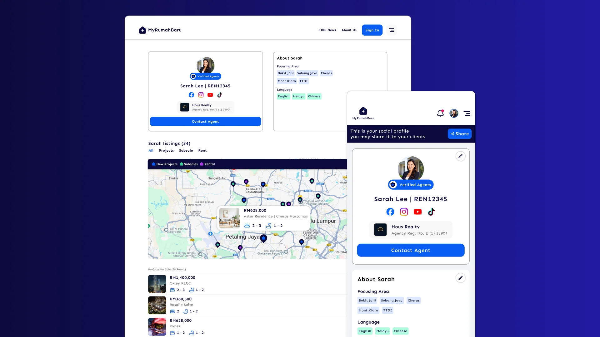 How Property Agents Can Create a Free Social Profile Page on MyRumahBaru